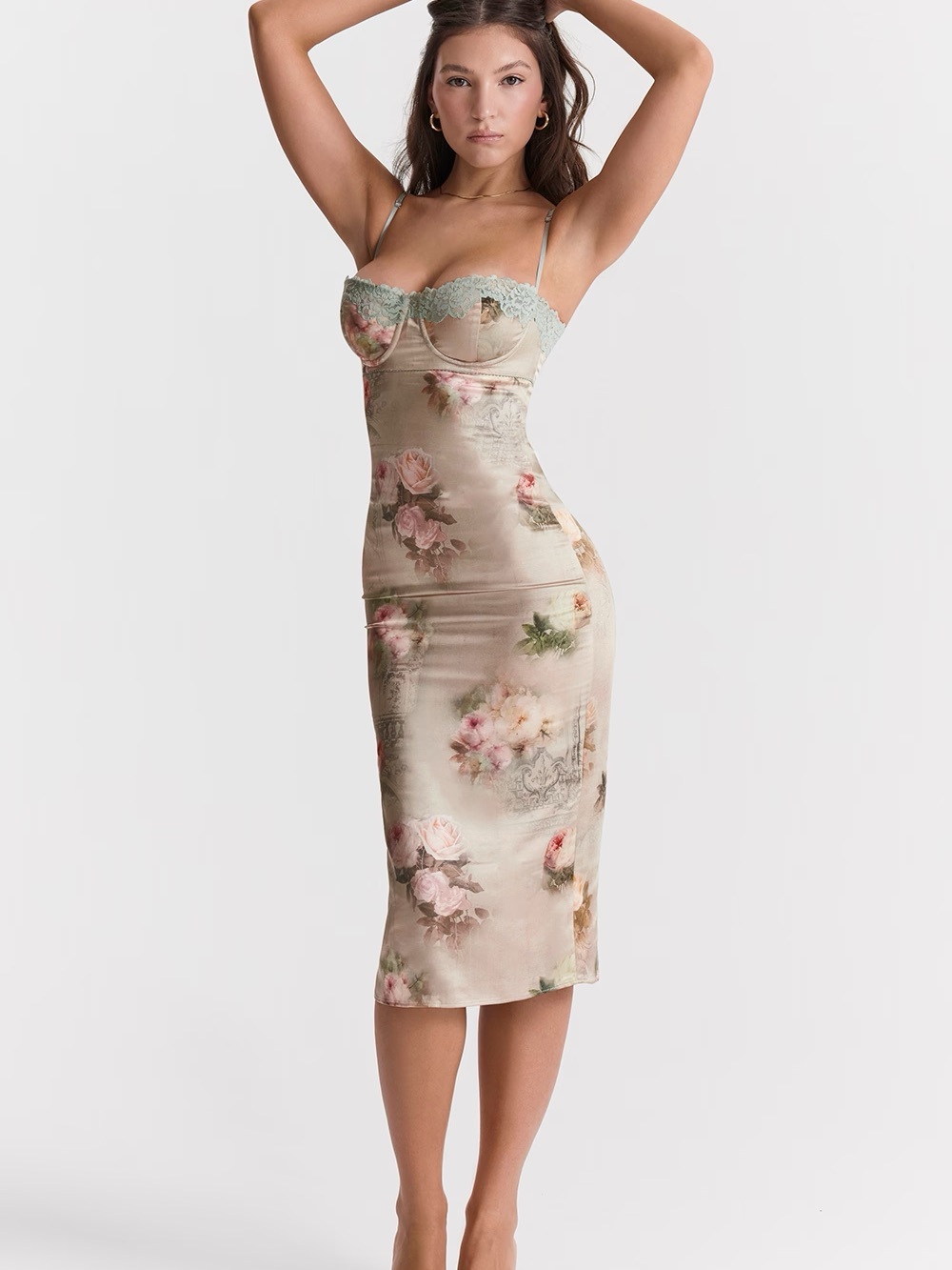House of CB Venus vintage floral midi dress